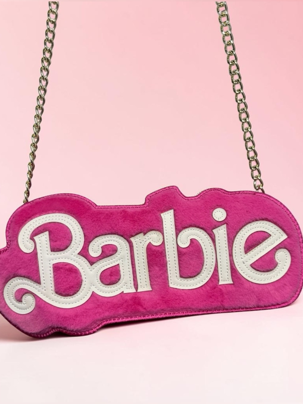 Barbie The Movie Hot Pink Fuzzy Faux Fur Crossbody Bag NWOT Hot Topic